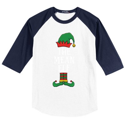 Matching Family Group Funny Xmas IM The Mean Elf Christmas Cool Gift Baseball Sleeve Shirt