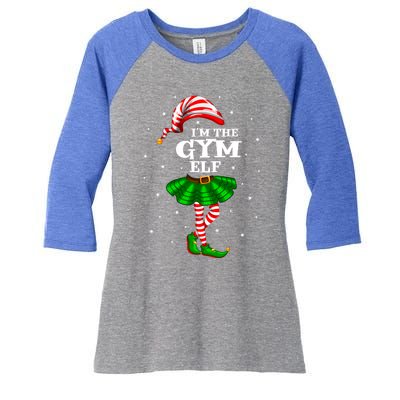 Matching Family Group IM The Gym Elf Christmas Gift Women's Tri-Blend 3/4-Sleeve Raglan Shirt