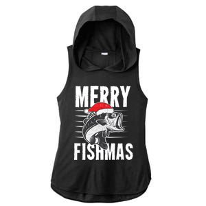 Merry Fishmas Gift Funny Fishing Christmas Cute Gift Ladies PosiCharge Tri-Blend Wicking Draft Hoodie Tank