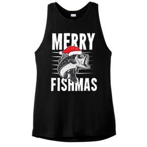 Merry Fishmas Gift Funny Fishing Christmas Cute Gift Ladies PosiCharge Tri-Blend Wicking Tank