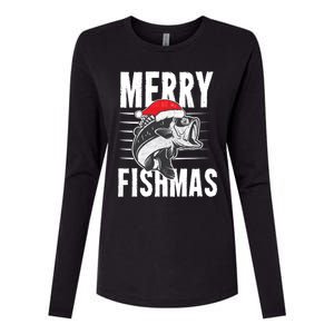 Merry Fishmas Gift Funny Fishing Christmas Cute Gift Womens Cotton Relaxed Long Sleeve T-Shirt