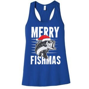 Merry Fishmas Gift Funny Fishing Christmas Cute Gift Women's Racerback Tank