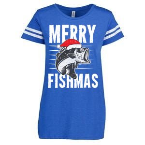 Merry Fishmas Gift Funny Fishing Christmas Cute Gift Enza Ladies Jersey Football T-Shirt