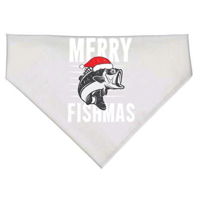 Merry Fishmas Gift Funny Fishing Christmas Cute Gift USA-Made Doggie Bandana