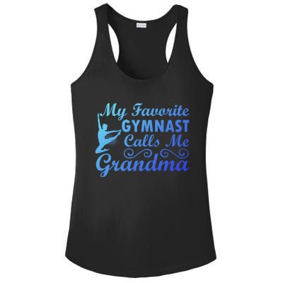 My Favorite Gymnast Calls Me Grandma Gymnastic Dog Lover Gift Ladies PosiCharge Competitor Racerback Tank