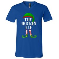 Matching Family Group The Hockey Elf Christmas Meaningful Gift V-Neck T-Shirt