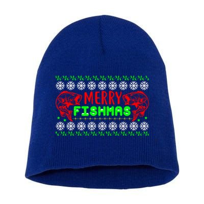 Merry Fishmas Gift Short Acrylic Beanie