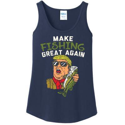 Make Fishing Great Again Trump Funny Fisherman Angler Gift Ladies Essential Tank