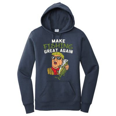 Make Fishing Great Again Trump Funny Fisherman Angler Gift Women's Pullover Hoodie