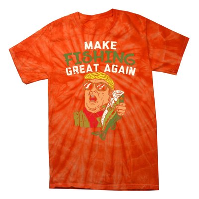 Make Fishing Great Again Trump Funny Fisherman Angler Gift Tie-Dye T-Shirt