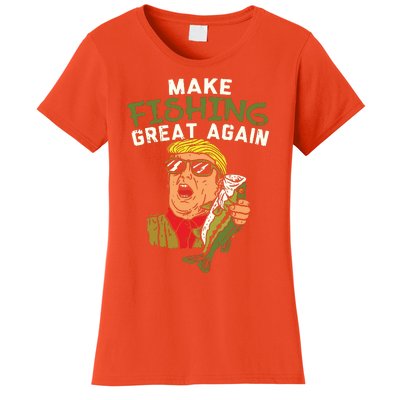 Make Fishing Great Again Trump Funny Fisherman Angler Gift Women's T-Shirt