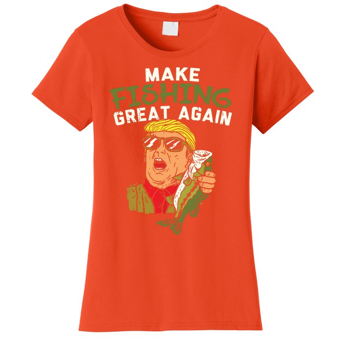 Make Fishing Great Again Trump Funny Fisherman Angler Gift Women's T-Shirt