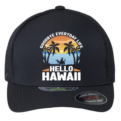 Matching Family Group Hawaiian Vacation Life Hello Hawaii Great Gift Flexfit Unipanel Trucker Cap