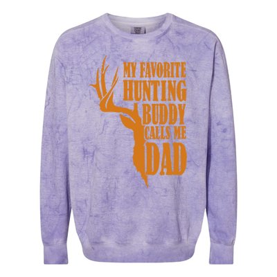 My Favorite Hunting Buddy Calls Me Dad Deer Funny Hunter Colorblast Crewneck Sweatshirt