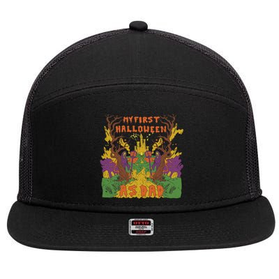 My First Halloween As Dad 7 Panel Mesh Trucker Snapback Hat