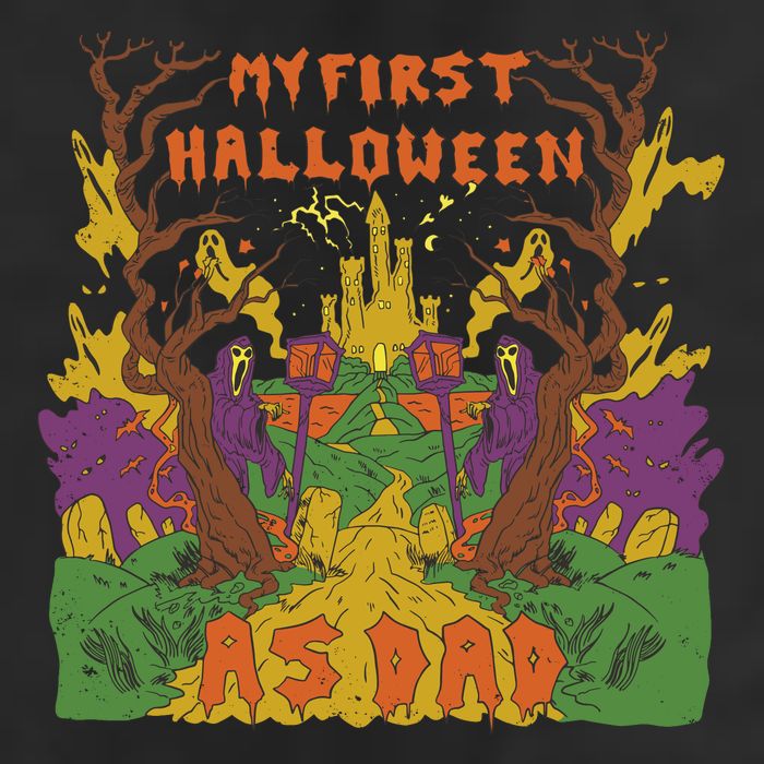 My First Halloween As Dad 7 Panel Mesh Trucker Snapback Hat