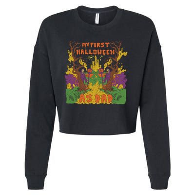 My First Halloween As Dad Cropped Pullover Crew