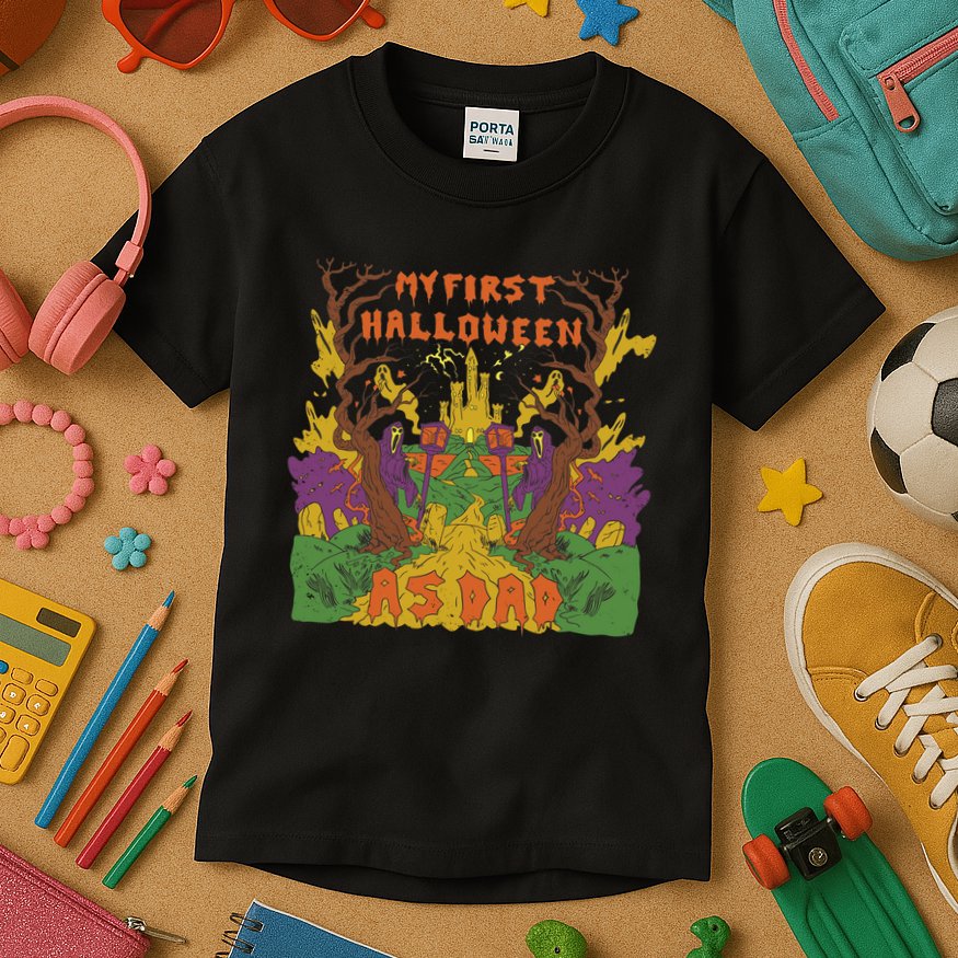 My First Halloween As Dad Kids T-Shirt