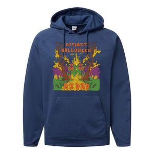 My First Halloween As Dad Performance Fleece Hoodie