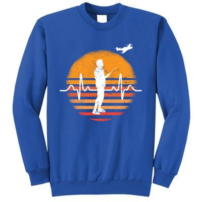 Model Flight Heartbeat Ekg Rc Airplane Aviator Funny Gift Sweatshirt