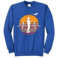 Model Flight Heartbeat Ekg Rc Airplane Aviator Funny Gift Tall Sweatshirt