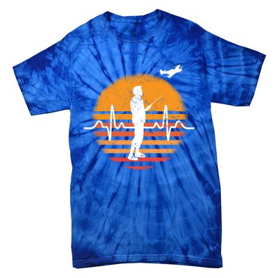 Model Flight Heartbeat Ekg Rc Airplane Aviator Funny Gift Tie-Dye T-Shirt