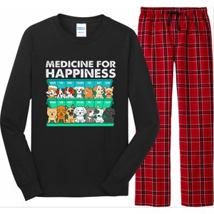 Medicine For Happiness Puppy Lover Dog Owner Cute Dogs Long Sleeve Pajama Set