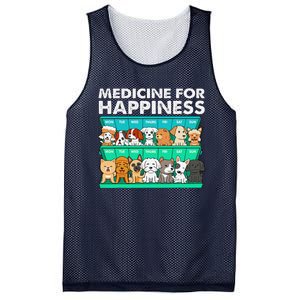 Medicine For Happiness Puppy Lover Dog Owner Cute Dogs Mesh Reversible Basketball Jersey Tank