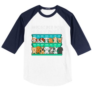 Medicine For Happiness Puppy Lover Dog Owner Cute Dogs Baseball Sleeve Shirt