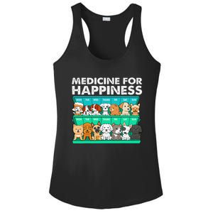 Medicine For Happiness Puppy Lover Dog Owner Cute Dogs Ladies PosiCharge Competitor Racerback Tank