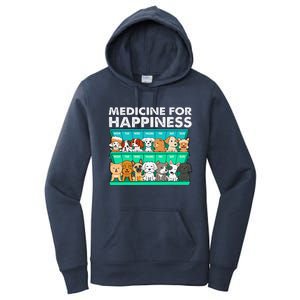 Medicine For Happiness Puppy Lover Dog Owner Cute Dogs Women's Pullover Hoodie