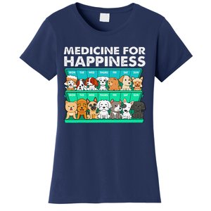 Medicine For Happiness Puppy Lover Dog Owner Cute Dogs Women's T-Shirt