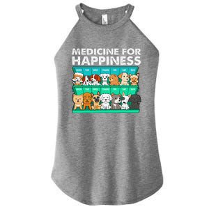 Medicine For Happiness Puppy Lover Dog Owner Cute Dogs Women's Perfect Tri Rocker Tank