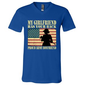 My Friend Has Your Back Proud Army Friend Lover Funny Gift V-Neck T-Shirt