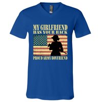 My Friend Has Your Back Proud Army Friend Lover Funny Gift V-Neck T-Shirt