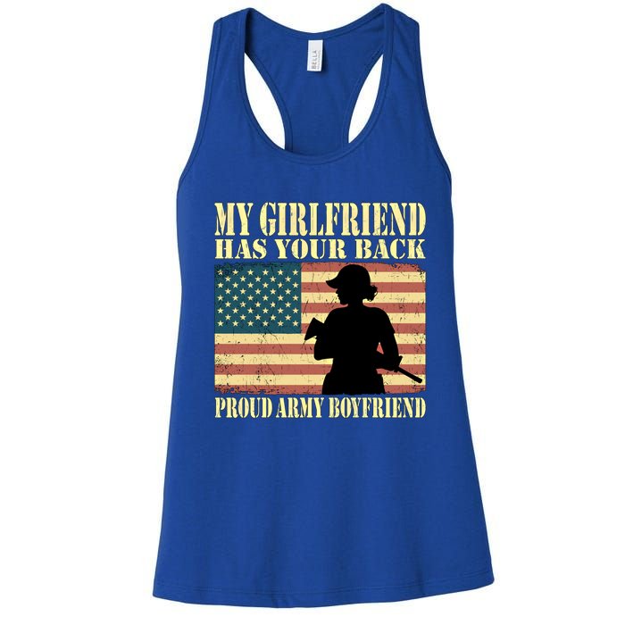 My Friend Has Your Back Proud Army Friend Lover Funny Gift Women's Racerback Tank