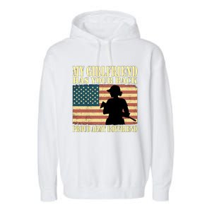 My Friend Has Your Back Proud Army Friend Lover Funny Gift Garment-Dyed Fleece Hoodie