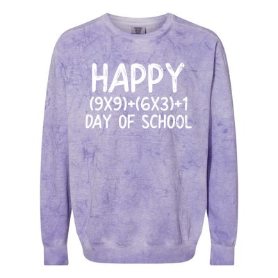 Math Formula Happy 100 Days Of School 100th Day Teacher Gift Colorblast Crewneck Sweatshirt