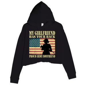 My Friend Has Your Back Proud Army Friend Lover Funny Gift Funny Gift Crop Fleece Hoodie