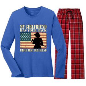 My Friend Has Your Back Proud Army Friend Lover Funny Gift Funny Gift Women's Long Sleeve Flannel Pajama Set 