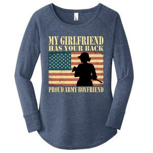 My Friend Has Your Back Proud Army Friend Lover Funny Gift Funny Gift Women's Perfect Tri Tunic Long Sleeve Shirt