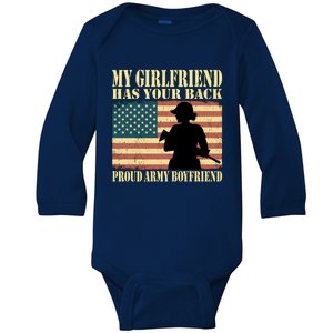 My Friend Has Your Back Proud Army Friend Lover Funny Gift Funny Gift Baby Long Sleeve Bodysuit