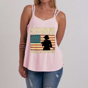 My Friend Has Your Back Proud Army Friend Lover Funny Gift Funny Gift Women's Strappy Tank