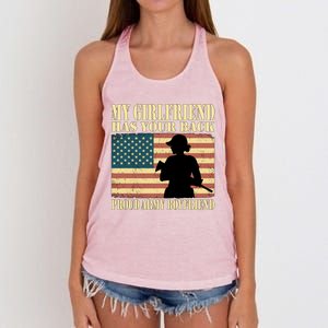 My Friend Has Your Back Proud Army Friend Lover Funny Gift Funny Gift Women's Knotted Racerback Tank