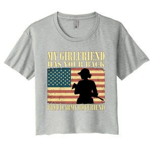 My Friend Has Your Back Proud Army Friend Lover Funny Gift Funny Gift Women's Crop Top Tee