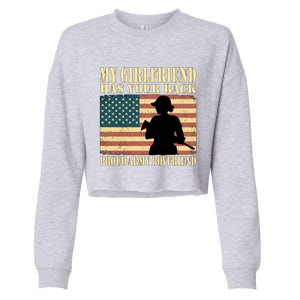 My Friend Has Your Back Proud Army Friend Lover Funny Gift Funny Gift Cropped Pullover Crew