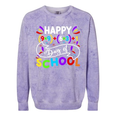 Math Formula Happy 100 Days Of School Math Teacher 100th Day Gift Colorblast Crewneck Sweatshirt