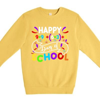 Math Formula Happy 100 Days Of School Math Teacher 100th Day Gift Premium Crewneck Sweatshirt