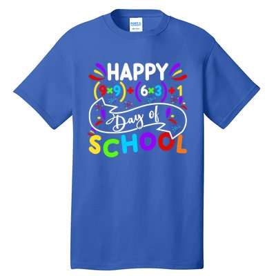 Math Formula Happy 100 Days Of School Math Teacher 100th Day Gift Tall T-Shirt