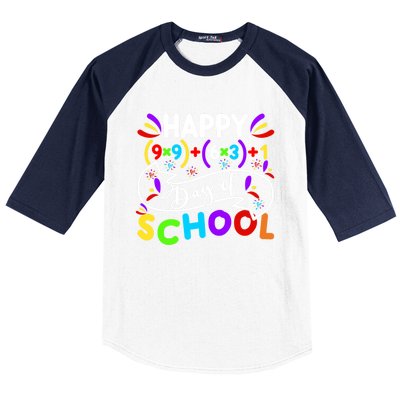 Math Formula Happy 100 Days Of School Math Teacher 100th Day Gift Baseball Sleeve Shirt